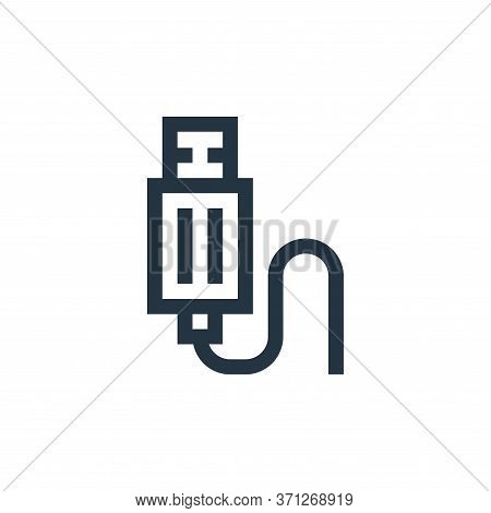 Usb Cable Vector Icon. Usb Cable Editable Stroke. Usb Cable Linear Symbol For Use On Web And Mobile 