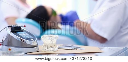 Dental Equipment Tools Dentist Medicine On Desk