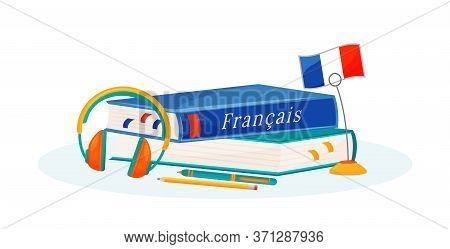 French Learning Flat Concept Vector Illustration. Foreign Language Course. School Subject. Linguisti