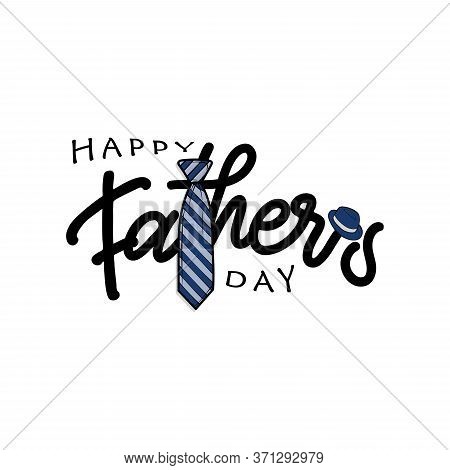 Happy Father's Day Calligraphy Greeting Card. Vector Illustration