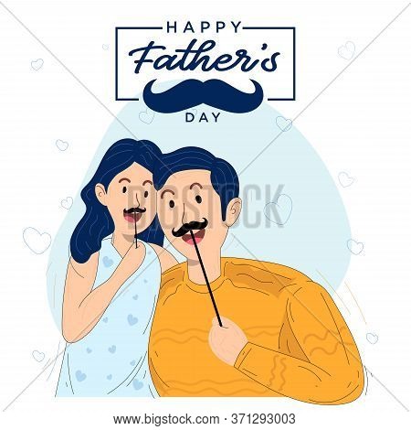 Fathers Day Illustration Theme Free Vector Web Flat Landing Page Design Happy Father\'s Day