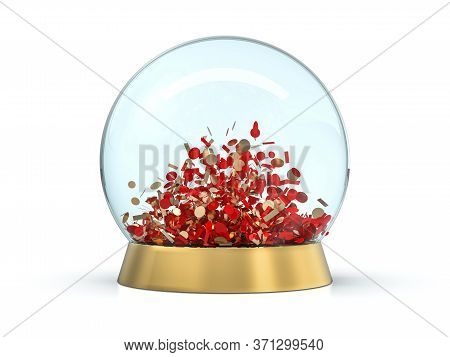 Large Glass Ball For Predictions On Background. 3d