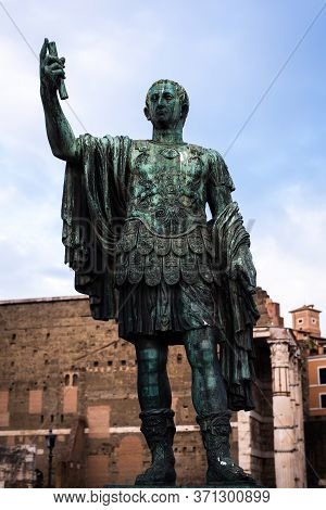 Statue Of Julius Cesar, Emperor Of Ancient Rome, Italy