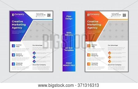 Business Flyer And Brochure A4 Template. Vector Illustration
