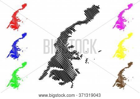 Vladivostok City (russian Federation, Russia, Primorsky Krai) Map Vector Illustration, Scribble Sket