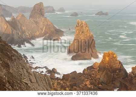 Landscape In The Urros De Liencres. Cantabria. Spain.