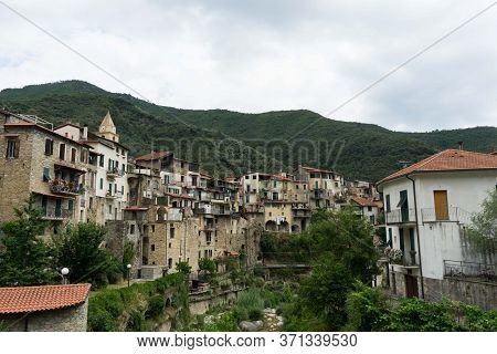 View Of The Rocchetta Nervina Sitano Village Within The Liguria Region - Italy