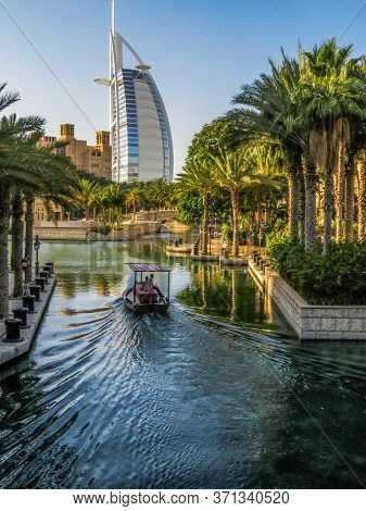 Dubai, United Arab Emirates - May 6, 2014: View Of The Famous Luxury Hotel Burj Al Arab From The Art