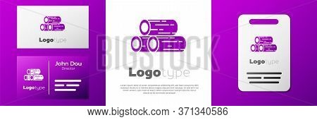 Logotype Wooden Logs Icon Isolated On White Background. Stack Of Firewood. Logo Design Template Elem