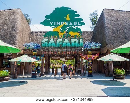 Phu Quoc, Vietnam - February 12, 2018: View Of The Entrance To The Vinpearl Safari Zoo Park.