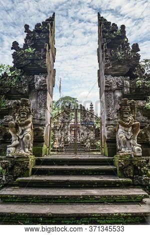 The Entrance Gates Of Hindu Temple Pura Gunung Lebah In Ubud, Indonesia