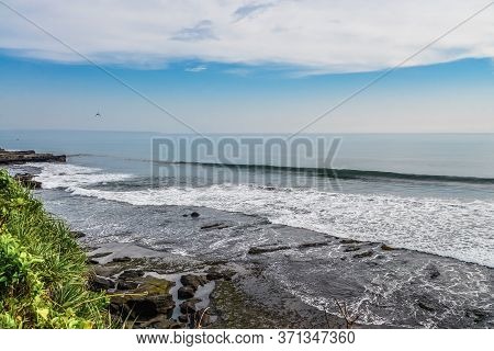 Coastline Near The Tanah Lot Temple, The Most Important Indu Temple Of Bali, Indonesia Befor Sunset