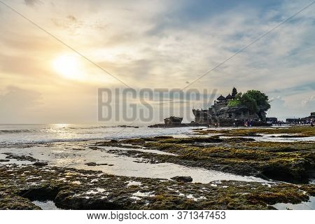 Tanah Lot Temple, The Most Important Indu Temple Of Bali, Indonesia Befor Sunset