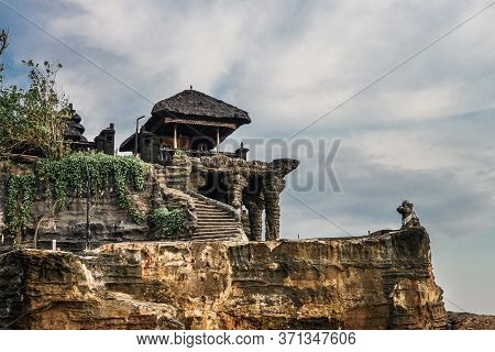 Tanah Lot Temple, The Most Important Indu Temple Of Bali, Indonesia Befor Sunset