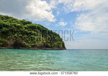 View From Tropical Beach In Bali Near Chandidasa, Knowen As White Sand Beach