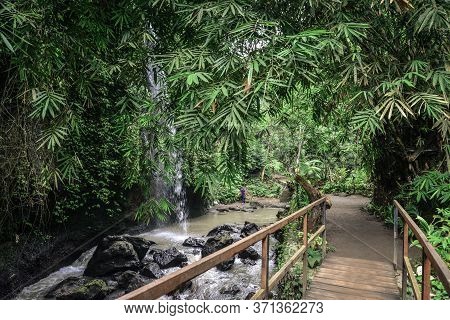 Bridge Near Beautiful  Tibumana Waterfall (air Terjun Kanto Lampo) Not Far From Ubud, Bali, Indonesi