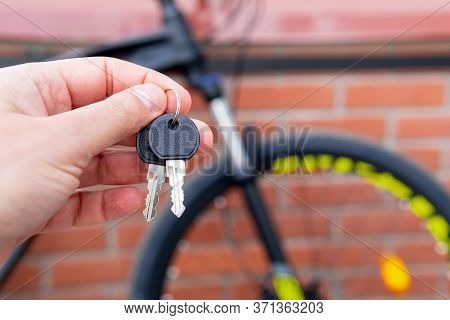 Bike Locked Securely Via U-lock In Bicycle Parking Area. Security, Stolen Bike