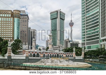 Kuala Lumpur, Malaysia - November 28, 2019: Panoramic View Of River Of Life Kolam Biru Water And Leb
