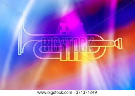 Blurred Lined Abstract Rainbow Background Of Ehite Trumpet
