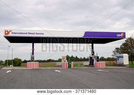 Bordeaux , Aquitaine / France - 10 27 2019 : International Diesel Service Q8 Gas Station Kuwait Petr
