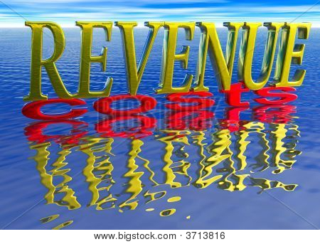Gros revenus frais petit texte avec de l'eau de réflexion