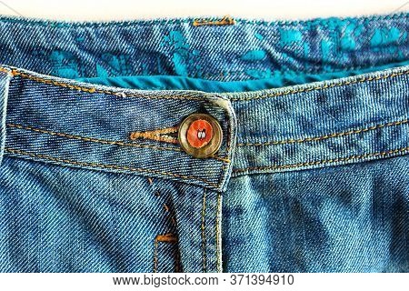 Blue Denim Malvina Jeans Flat Lay. Fashion Background. Denim Texture