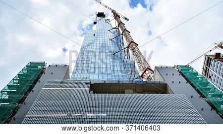 Warsaw, Poland. 14 June 2020. Roundabout Daszynski. New Skyscrapers In The Financial District Of Dow