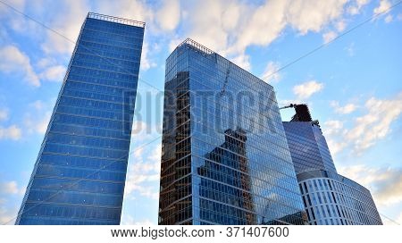 Warsaw, Poland. 14 June 2020. Roundabout Daszynski. New Skyscrapers In The Financial District Of Dow