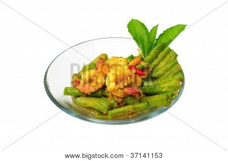 Camarão Curry vermelho