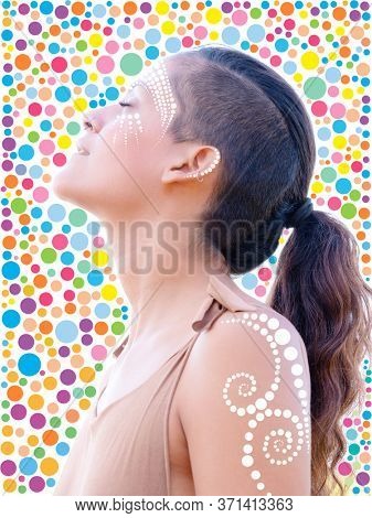 A portrait combined with digital graphics