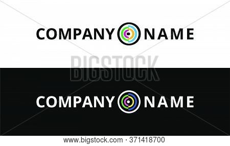 Camera Logo Design Made Out Of Colorful Concentric Circles. Vector Logo Template For Companies Brand