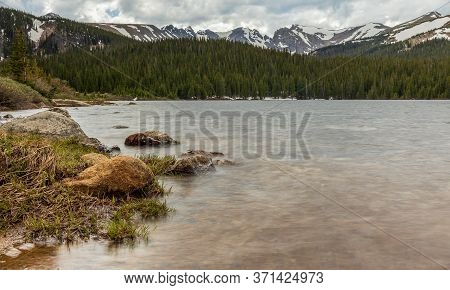 Brainard Lake And Indian Peaks Near Nederland, Colorado, On A Spring Day