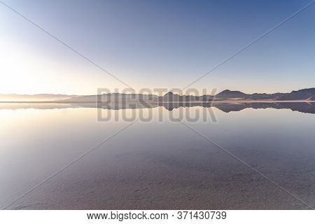 Tranquil Sunset Over Bonnievale Salt Flats, Utah