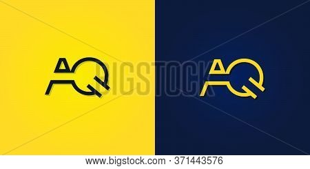 Minimalist Abstract Initial Letter Aq Logo. This Logo Incorporate With Abstract Letter In The Creati