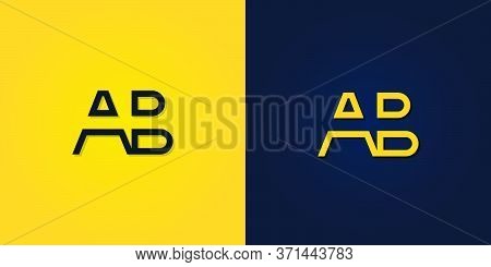 Minimalist Creative Abstract Initial Letter Ab Logo.