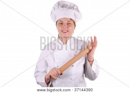 Junge weibliche Chef Uniform