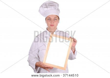 Junge weibliche Chef Uniform