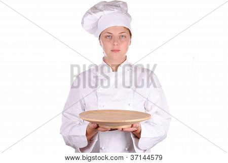 Junge weibliche Chef Uniform