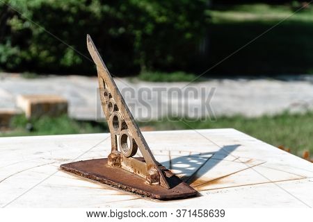 Sun Clock In Athens Greece. Astronomical Sundial.