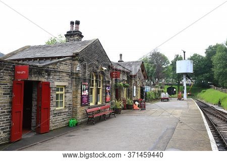 Oxenhope, England - June 24:  The View Along The Platform Of Oxenhope Station On The Keighley And Wo