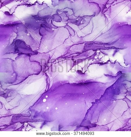 Alcohol Ink Seamless Pattern.  Vivid Wall Paint Graffiti. Marble Slab Design. Colorful Japanese Ink 