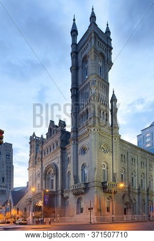 Downtown; Philadelphia, Pennsylvania, United States - April 24, 2011: Masonic Temple At Dawn.