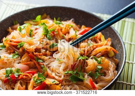 Korean Food, Stir Fry On Pan, Hot Dish