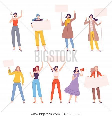 Strong Girls Set, Women Empowerment Movement, Struggle For Freedom, Independence, Equality, Female P