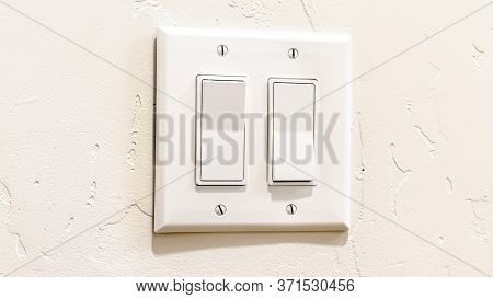 Panorama Indoor Multiple Rocker Light Switch With Broad Flat Levers And Cover Plate