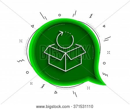Return Package Line Icon. Chat Bubble With Shadow. Delivery Parcel Sign. Cargo Goods Box Symbol. Thi