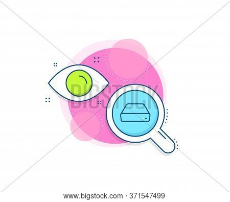 Small Computer Device Sign. Research Complex Icon. Mini Pc Line Icon. Analytics Or Analysis Banner. 