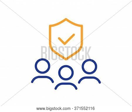 People Insurance Line Icon. Health Coverage Sign. Life Protection Policy Symbol. Colorful Thin Line 