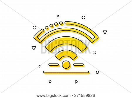 Wireless Internet Sign. Wifi Icon. Hotel Service Symbol. Yellow Circles Pattern. Classic Wifi Icon. 