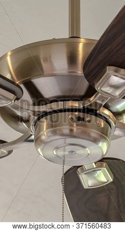 Vertical Standard Ceiling Fan With Built In Lights Five Blade Design And Metal Downrod
